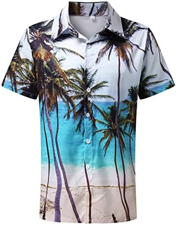 Летни Празници Ризи за мъже, Хавайска Тениска Aloha с Къс Ръкав, Ежедневни Свободно, Намаляване, Плажни Върхове с Тропически