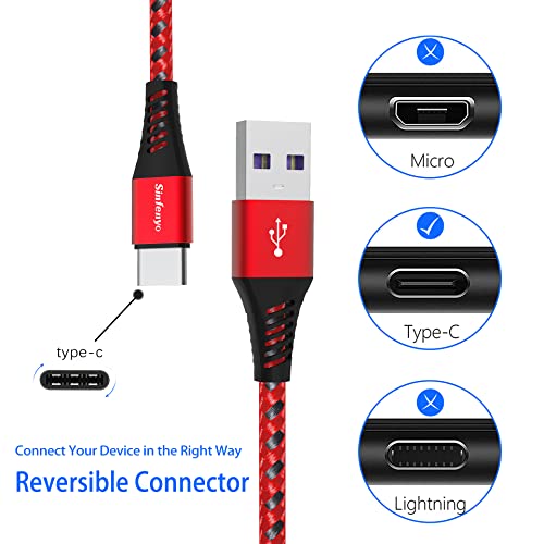 USB C Кабел за Зарядно устройство 6.6 фута 2 опаковки кабел за зареждане Кабел за Samsung Galaxy S9 S10 S20 S21 A02s A10e A11