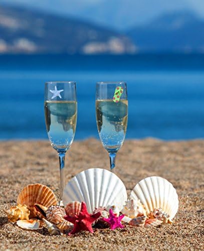 Окачване за вино, чаши за вино в морски стил на плажа или магнитни маркери, за да се придаде уникалност на