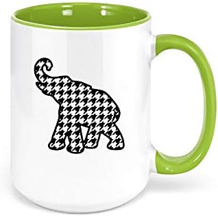 Кафеена чаша Houndstooth Elephant / Alabama / Sublimated дизайн / Спортна чаша (ЧЕРЕН)