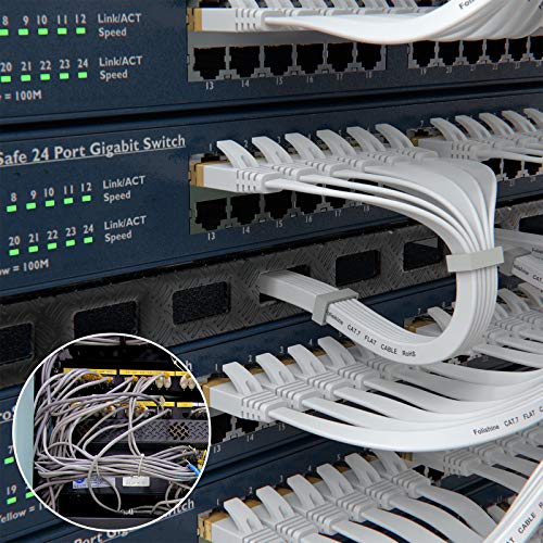 Ethernet кабел Folishine 25 метра, Високоскоростна Ethernet кабел Cat 6e/Cat6 с Мрежови пач-кабели, Кабелни скоби LAN с rj-45