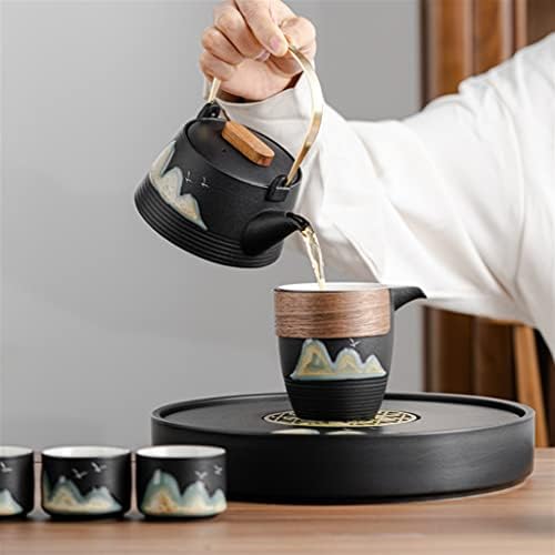 Чайници Кунг-фу Чай Домашно Набор от Офис Керамичен Чайник Чаена Чаша Сухо Приготвяне на Чай Тава Подаръчен Комплект