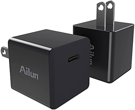 Ailun пакет 2 захранващ Адаптер, USB, C, блок стена зарядно устройство с жак PD за бързо зареждане с мощност 20 W и USB