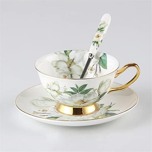 MJWDP Кафе набор от камелия, английски порцелан чай, Керамична саксия, Сметана, Сахарница, чайникът, чашата за Кафе, чаша (Цвят: D, размер: както е показано на фигурата)