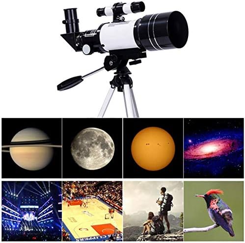 Телескопи за Астрономия, Преносим 70-мм Рефракторный Телескоп за Начинаещи и Деца с Регулируем Статив, Скоба за телефон,