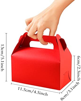 30 Бр Двойно Кутии за Предложения, Малки Кутийки за лакомствата, Червени Кутии за подаръци на парти, Картонена