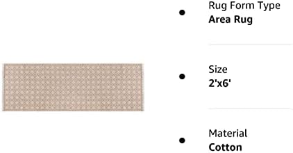 Тъкани подложка за джогинг THE BEER Diamond VALLEY Размер на 2x6 см - Бежов, Нескользящий Селска Памук Подложка