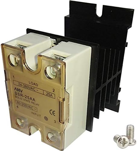Твердотельное реле TIHOOD SSR-25 AA 25A от 80-250 В до 24-380 vac SSR + радиатор (от ac до променлив ток 25A)