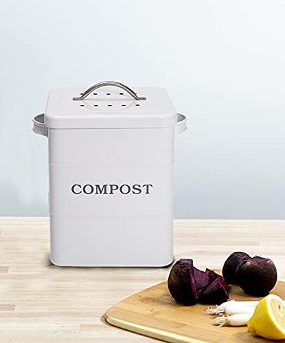 Кофа за боклук Morezi за компост в кухнята, за кухненски плотове, чудесно за хранителни отпадъци, Въглеродна