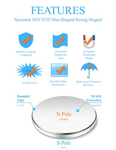 Редки земи магнити Neosmuk, Сверхсильный магнит за бродерия, Неодимови магнити, със самозалепваща основа