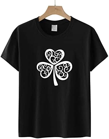 Дамска тениска с цветен принтом St. Patrick ' s Shamrock Clover Тениска с кръгло деколте и Къс ръкав