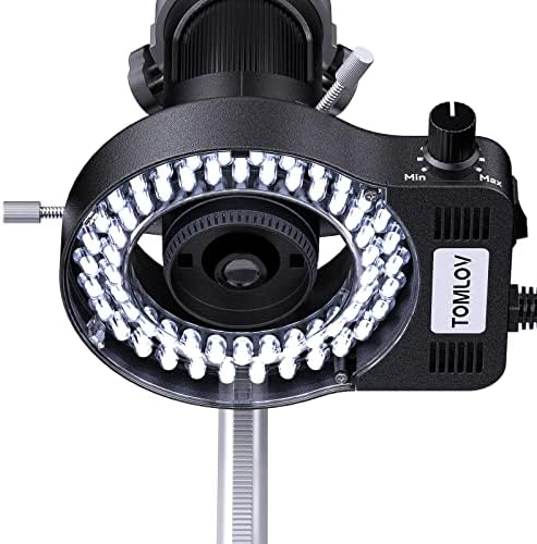 TOMLOV LT01 Микроскоп с LED Околовръстен Лампа-Осветител, Регулируем Източник на светлина Микроскоп 56 Светодиоди за