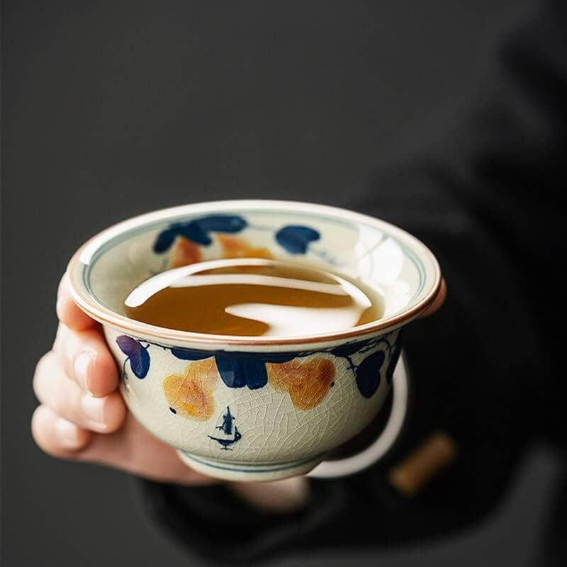 WEERSHUN Ръчно Рисувани Тыквенная Чаша Китайски Старинни Лоза Керамични Чаши Древен Комплект Чаени Чаши Чай и Прибори Керамични се Задействат Чаши За Чайна Церемония