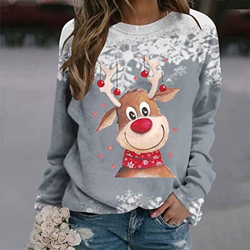 Весела Коледа, Свитшот за Жени, Цветен Блок Тениска с изображение на Елен Лос, Коледен Пуловер с Дълги Ръкави