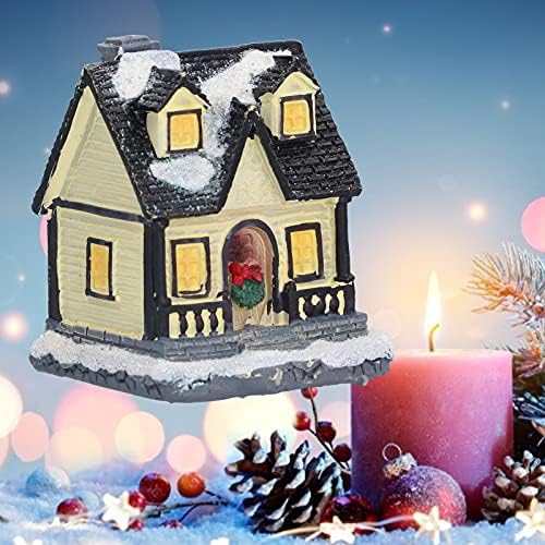 Коледни Селски Комплекти за Декорация на дома, Коледа Вила Чиста Ръчно рисувани Занаяти Декоративни Настолни Лампи на Коледа, Определени за Селски Къщи