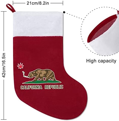 Трева Флаг Калифорния Коледни Чорапи Отглеждане на Коледна Елха Дядо коледа Декорации Висящи Украса за Камината Празник