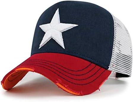 Памучен Шапка на шофьор на камион с бродерия ililily Premium Star Потертая бейзболна шапка