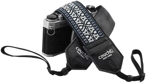 Миниатюрен Sulita White - Ремък за фотоапарат от текстил в стил Бохо Тъмно синьо и черно