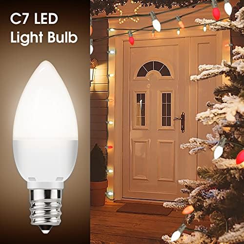 Led лампа C7, Основни нощни лампи E12 Мощност от 10 W в еквивалент (1 W), Led крушка C7 S6 Mini Candelabra E12, Топло