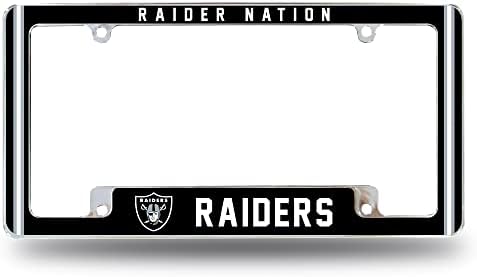 Похитителите NFL Лас Вегас Raider Nation Премиум Пълноцветен Устойчива Рамка Регистрационен номер на екипа от С сплав