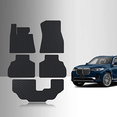 Комплект аксесоари за постелки TOUGHPRO, съвместим с пейка на 2-ри ред BMW X7, Всепогодная черна гума за тежки