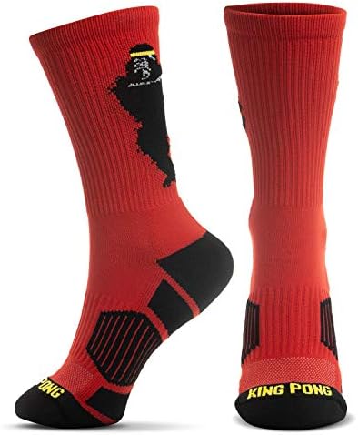 Плетени Чорапи за пинг-понг ChalkTalkSPORTS Атлетик до средата на прасците | King Pong Socks | Червен