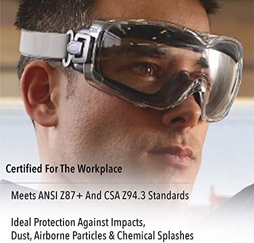 Защитни очила Uvex by Honeywell Stealth OTG с прозрачни лещи, покритие против замъгляване /драскотини Dura-Streme и превръзка от неопрен (S3970D), един размер подходящ за повечето