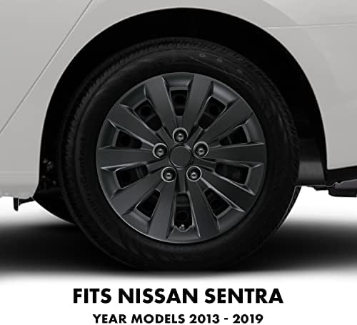 Подмяна на 16-Инчови капачките на главините Mayde за Nissan Sentra 2013-2018, Сменяеми капачки на колелата (Комплект от 4, матово-черен)