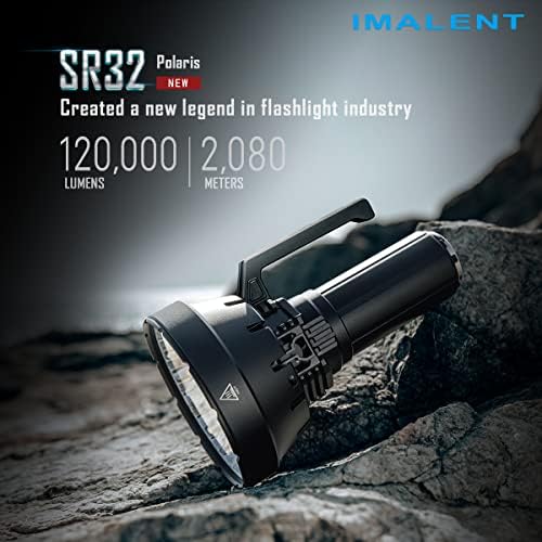 IMALENT SR32 Най-ярко фенерче 120 000 Лумена, Led светлини със светодиоди Cree XHP 50,3 HI, PD100W Type-C