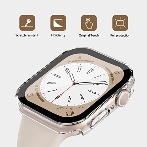 Защитен калъф за дисплея на Apple Watch Серия 8/7, 3 опаковка, ултра-тънък Гъвкав Защитен калъф-броня със защита от надраскване