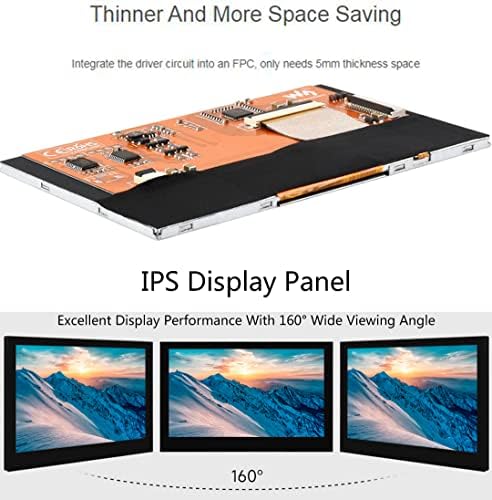waveshare 4,3-инчов сензорен DSI-дисплей, 800 x 480, IPS екран, 5-точков капацитивен сензорен LCD дисплей, съвместим с