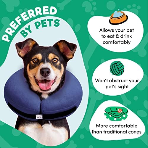 Защитен надуваема яка BENCMATE за кучета и котки - Мек нашийник за възстановяване на домашни любимци Не блокира зрението
