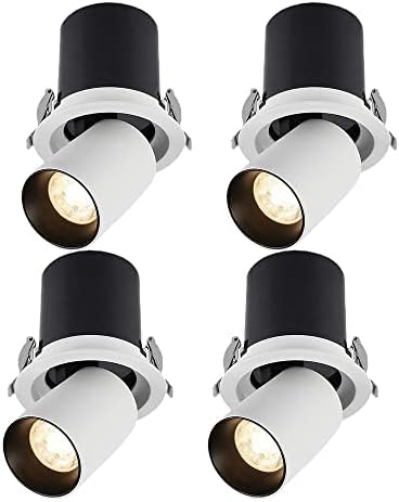 USMJQVZ 4 бр. Прибиращи Led Осветителни Тела Алуминиев Led-Вградени Тавана лампа 12 W, 15 W И 25 W Регулируема на 360 ° Комплект вградените осветление, CRI 90 Осветление за модерниза