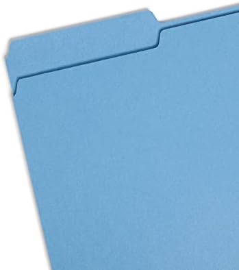 Папка за файлове Smead Colored, 1/3-образно деколте, Стандартен размер, Синя, 100 броя в кутия (17043)