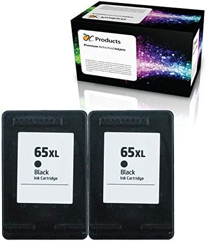 OCProducts Подмяна подправена с касетата с мастило за HP 65 65XL за принтери HP Deskjet 3720 3755 3730 3752 3732 3758 2652 2655 (2 черни)