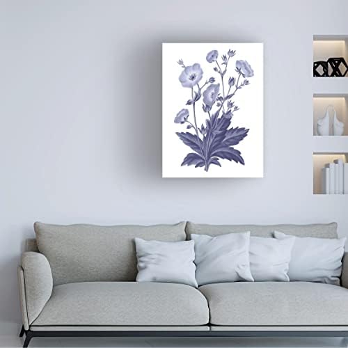Търговска марка на Fine Art 'Dark Blue Botanical VI' Платно Арт от Wild Apple Portfolio 24x32
