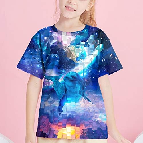 Детски Цветни Ризи Kayolece, Унисекс Тениски с 3D Графичен Принтом за момчета и Момичета 6-16 Години
