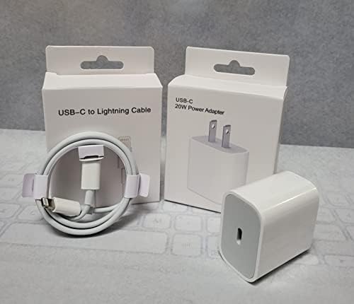 (Тип C) Бързо зарядно устройство, 20 W C USB, Изход за стена зарядно устройство с 3-футовым кабел Type C-C, Кабел за бързо