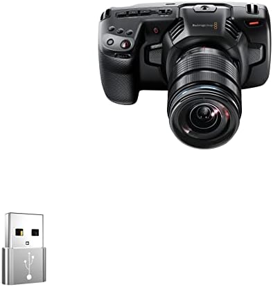 Адаптер за джобна филм Blackmagic 4K (адаптер от BoxWave) - Устройство за смяна на портове с USB-A към C (5 бр.), USB Type-C OTG USB-A за преобразуване на данни за таксуване - Сребрист металик