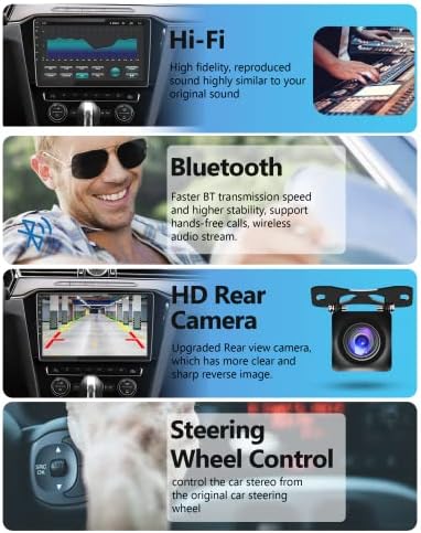10-Инчов Автомобилна стерео система Android Double Din с wi-fi Carplay Android Auto, главното устройство със сензорен