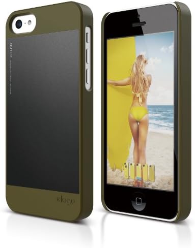 двоен калъф elago S5C Outfit Морф от алуминий и поликарбонат за iPhone 5C - екологично Чиста Дребно опаковка (Камуфляжно-зелено / черно)