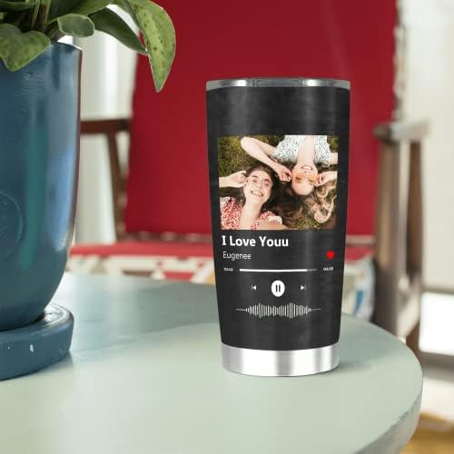 Персонализирана чаша Кафе AizelMae, Индивидуална Снимка на Такива Двойки, на Барабани В цветния рамка с текст