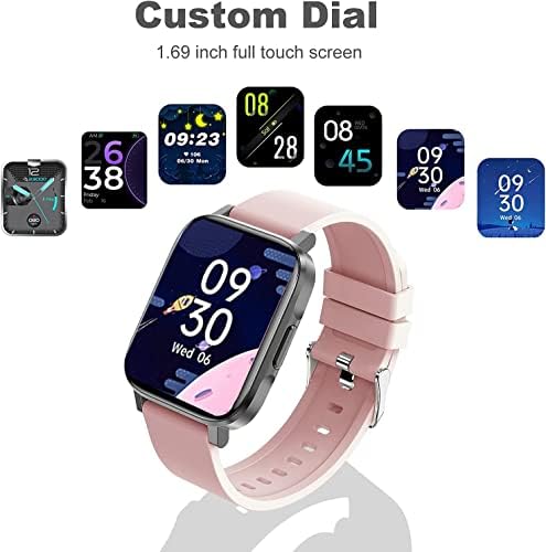 Смарт часовници BlueNEXT за телефони с Android и iOS, фитнес тракер със сензорен екран 1,69 инча, пульсометром,