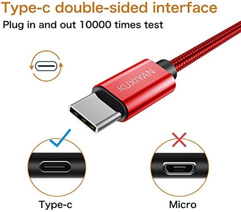Кабел USB Type C, (2 опаковки по 3 метра) Кабел за зарядно устройство, USB C, Кабел за синхронизация бързо зареждане в