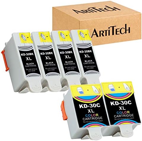ARTITECH Подмяна на съвместими мастилници Kodak 30XL (4 черни, 2 цветни), които се използват за принтери Kodak ESP 3.2, C110,