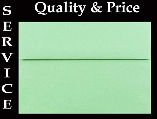 Зелен пастел, 100 Опаковани в кутия пликове формат А6 (4-3 /4 x 6-1 /2) за съобщения за поканите 4-1 /2 x 6-1 /4, Булчински