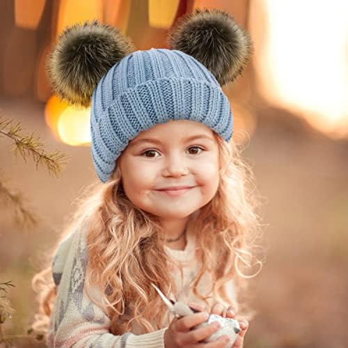 Зимни шапки Simplicity Kids за момчета и Момичета, Виолетово-Оранжеви и Светло сини