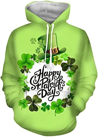 Качулки в Деня на Св. Патрик за Мъже, Ирландски Потник, Пуловер, Тениска с Трилистником, Ежедневни Hoody, Върхове,