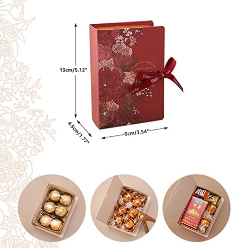 Креативна Подарък Опаковъчна Кутия под Формата на Книга Сватбен Празник Шоколадови Бонбони, Подаръци, Опаковъчна Кутия с Панделка Кутия от Крафт-Хартия Подарък Оп