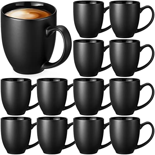 Umigy Набор от кафе на steins от 12 теми, керамични чаши за кафе с обем от 14 унции, с дръжка, голяма модерна чашата за кафе,